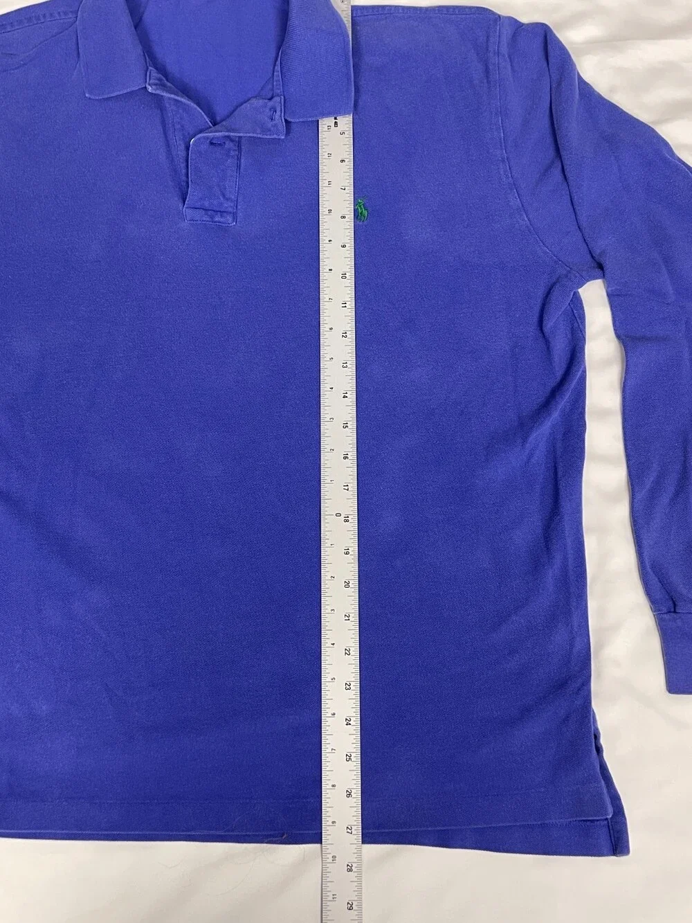 Polo Ralph Lauren Blue Menâs Long Sleeve Polo Shirt XL Green Pony Classic Fit